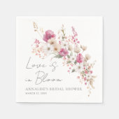 Wildflower Pink Floral Bridal Shower Serviette (Vorderseite)