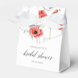 Wildflower Poppy Modern Bridal Shower Geschenkschachtel