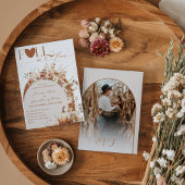 Wildflower & Pumpkin Boho Chic Fall Wedding Einladung
