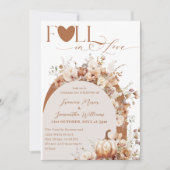 Wildflower & Pumpkin Boho Chic Fall Wedding Einladung (Vorderseite)