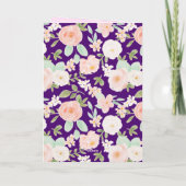 Wildflower Purple Gingham Bow Photo Graduation  Karte (Rückseite)