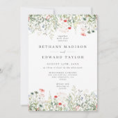 Wildflower QR-Code-Hochzeit Einladung (Vorderseite)