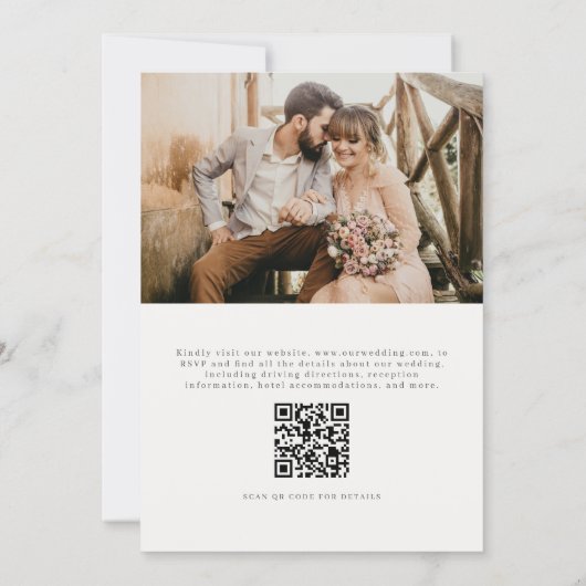 Wildflower QR Code Photo Wedding Einladung (Rückseite)