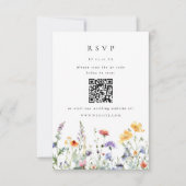 Wildflower QR Code Wedding RSVP Card (Vorderseite)
