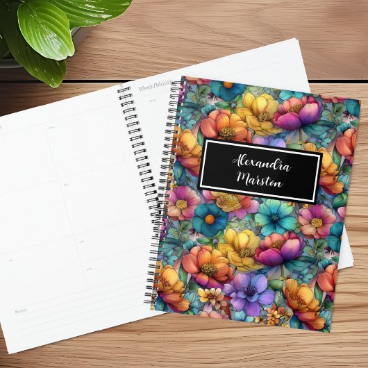 Wildflower Rainbow Customizable Planner Planer
