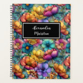 Wildflower Rainbow Customizable Planner Planer (Vorderseite)