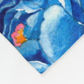 Wildflower red and blue peonies flowers pattern in fleecedecke (Ecke)