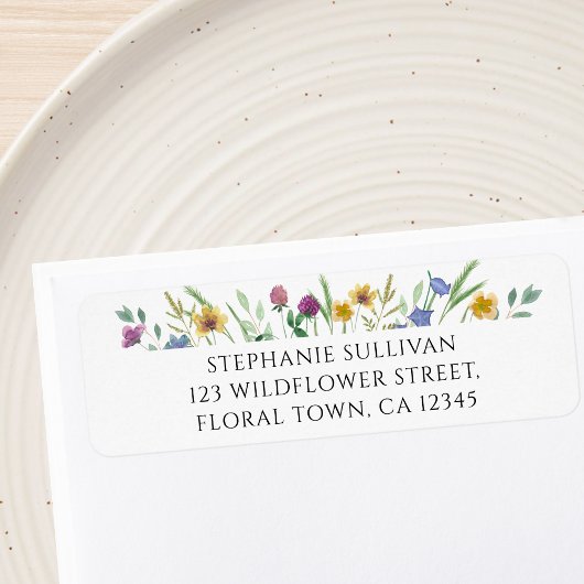 Wildflower Return Address Label