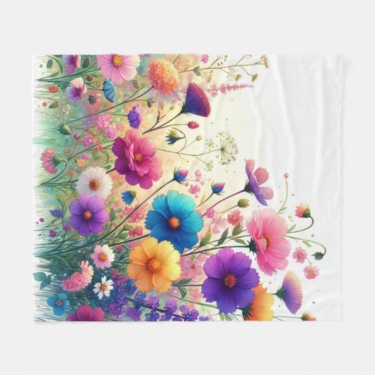 Wildflower Rhapsody Fleecedecke (Vorderseite (Horizontal))