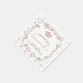 Wildflower Rosa Schleife Abschluss Serviette (Ecke)