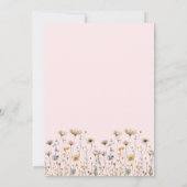 Wildflower-Rosafarbenes Brautbad Einladung (Rückseite)