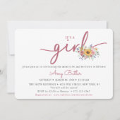 Wildflower & Rose Baby Shower Invitation Einladung (Vorderseite)