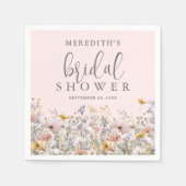 Wildflower-Rosé-Hochzeitsdusche Serviette (Vorderseite)