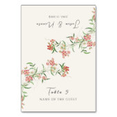 Wildflower Rose Spring Garland Wedding Place Card Tischnummer (Vorderseite)