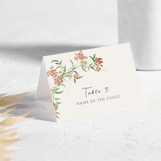 Wildflower Rose Spring Garland Wedding Place Card Tischnummer