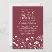 Wildflower Roter Braut- Dusche Einladung (Vorderseite)