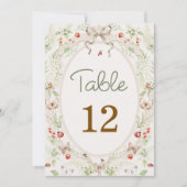 Wildflower Rustic Vintage Table Number (Vorderseite)