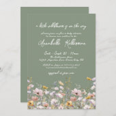 Wildflower Sage Green Baby Shower Einladung (Vorne/Hinten)