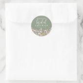 Wildflower Sage Green Bridal Shower Runder Aufkleber (Tasche)