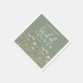 Wildflower Sage Green Bridal Shower Serviette (Ecke)