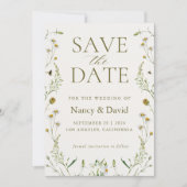 Wildflower Salbei Grüne Hochzeit Save The Date (Vorderseite)