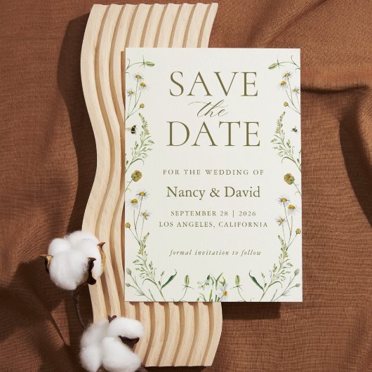 Wildflower Salbei Grüne Hochzeit Save The Date
