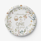 Wildflower Silly Goose 1st Birthday  Pappteller (Vorderseite)