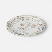 Wildflower Silly Goose 1st Birthday  Pappteller (Schrägansicht)