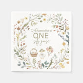 Wildflower Silly Goose 1st Birthday Serviette (Vorderseite)