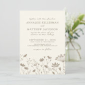 Wildflower Simple Minimalist Floral Wedding Einladung (Stehend Vorderseite)
