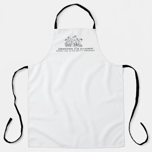 Wildflower Sketch Grandma Kitchen Schürze (Vorderseite)