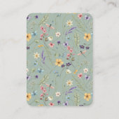 Wildflower Solid Green Baby Shower Diaper Raffle  Begleitkarte (Rückseite)