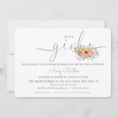 Wildflower Solid Green Shower Book Invitation Einladung (Vorderseite)