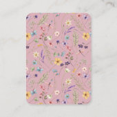 Wildflower Solid Pink Baby Shower Diaper Raffle  Begleitkarte (Rückseite)