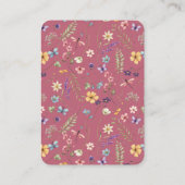 Wildflower Solid Rose Baby Shower Diaper Raffle  Begleitkarte (Rückseite)