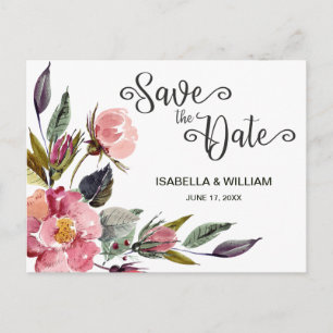 Wildflower Sommer Boho Save-the-Date Hochzeit Ankündigungspostkarte