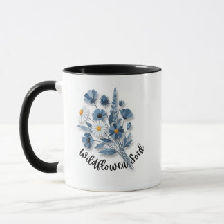 Wildflower Soul Blue Floral Art Tasse