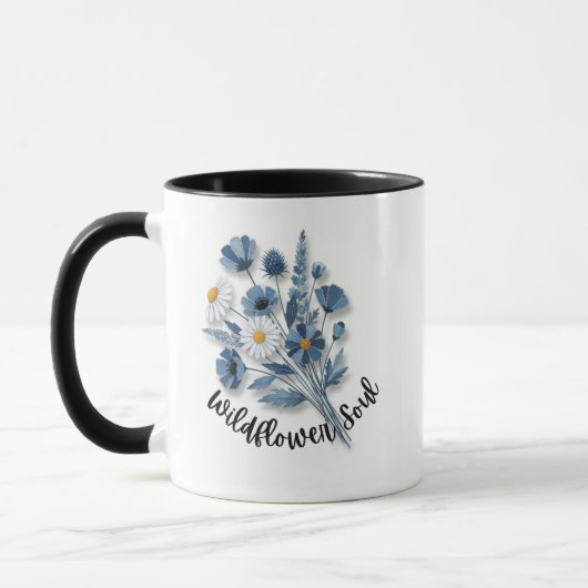 Wildflower Soul Blue Floral Art Tasse (Links)