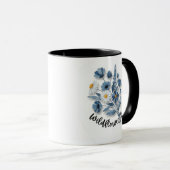 Wildflower Soul Blue Floral Art Tasse (VorderseiteRechts)