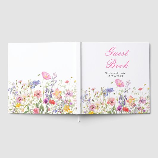 Wildflower Spring Floral Wedding Guest Book Gästebuch (Voll)