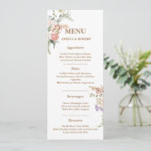 Wildflower spring garden pastel floral Wedding Menükarte (Stehend Vorderseite)