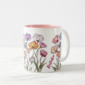 Wildflower Stained Glass Zweifarbige Tasse (VorderseiteRechts)