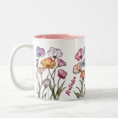 Wildflower Stained Glass Zweifarbige Tasse (Links)