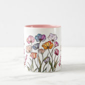 Wildflower Stained Glass Zweifarbige Tasse (Mittel)