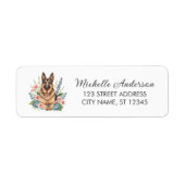 Wildflower Süße Deutsche Schäferhund-Rücksendeadre (Vorne)