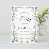 Wildflower Tea Bridal Shower Einladung (Stehend Vorderseite)