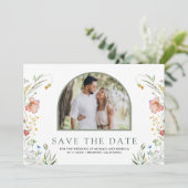Wildflower-Tor-Foto-Hochzeit Save The Date (Stehend Vorderseite)