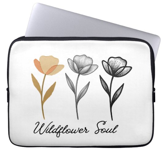 Wildflower trendy Design Laptopschutzhülle (Vorderseite)