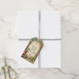 Wildflower viktorianische verzierte Rahmenhochzeit Geschenkanhänger