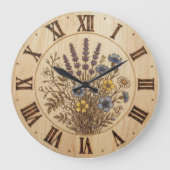 Wildflower Wall Clock - Gentle Natural Harmony Große Wanduhr (Vorderseite)